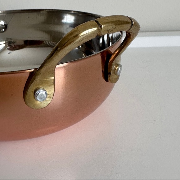 Copper Plated Stainless Steel Mini Serving Bowl Brass Handles Gibson Rembrandt - Picture 8 of 14
